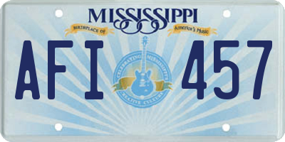 MS license plate AFI457