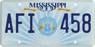 MS license plate AFI458