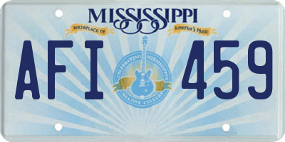 MS license plate AFI459