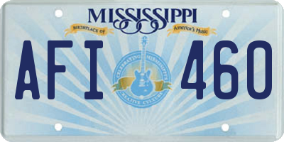 MS license plate AFI460