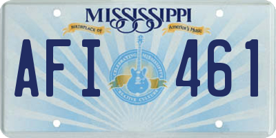 MS license plate AFI461