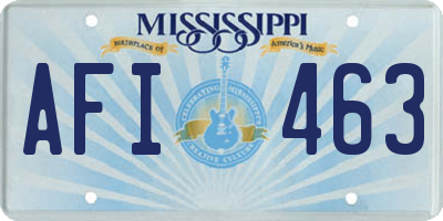 MS license plate AFI463