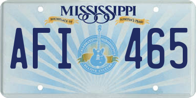 MS license plate AFI465