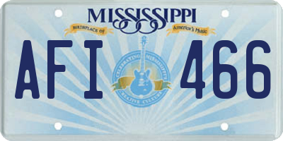 MS license plate AFI466