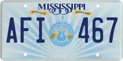 MS license plate AFI467