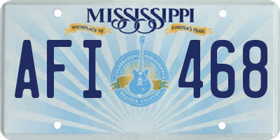 MS license plate AFI468