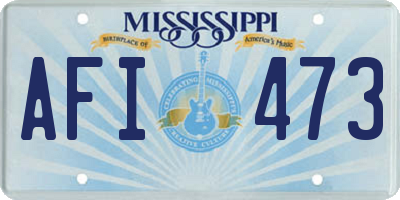 MS license plate AFI473