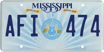 MS license plate AFI474