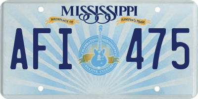 MS license plate AFI475