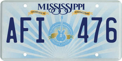 MS license plate AFI476