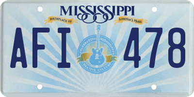 MS license plate AFI478
