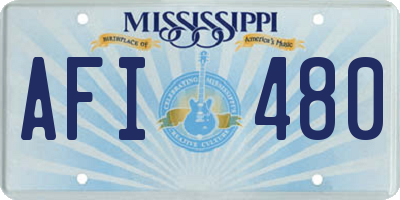 MS license plate AFI480