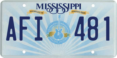 MS license plate AFI481