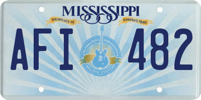 MS license plate AFI482