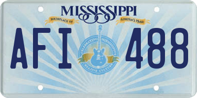 MS license plate AFI488