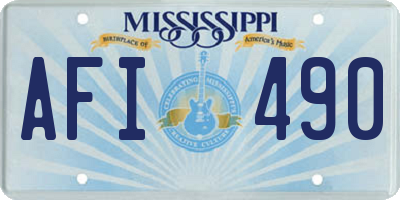 MS license plate AFI490