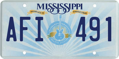MS license plate AFI491