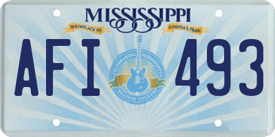 MS license plate AFI493