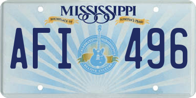 MS license plate AFI496