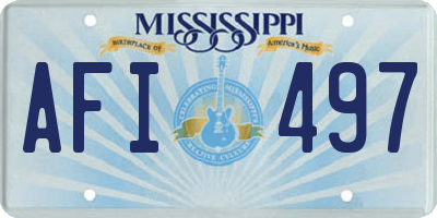 MS license plate AFI497