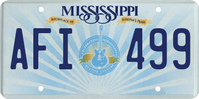 MS license plate AFI499