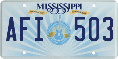 MS license plate AFI503