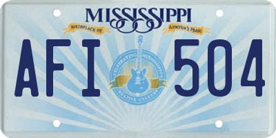 MS license plate AFI504