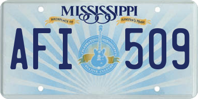 MS license plate AFI509