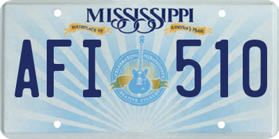 MS license plate AFI510