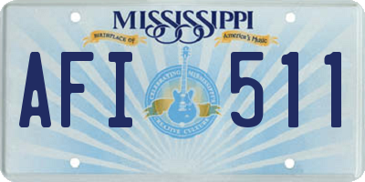 MS license plate AFI511