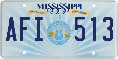 MS license plate AFI513