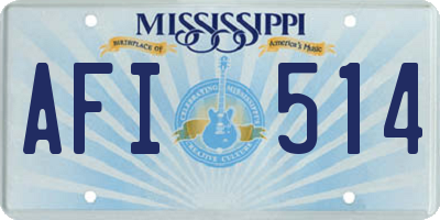 MS license plate AFI514