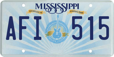 MS license plate AFI515