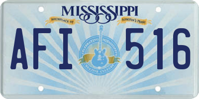 MS license plate AFI516