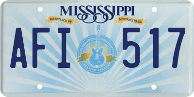 MS license plate AFI517