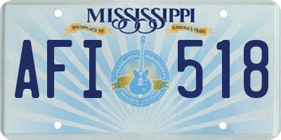 MS license plate AFI518