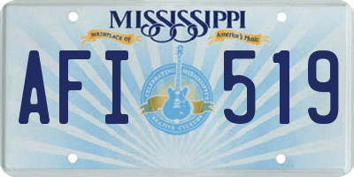 MS license plate AFI519