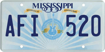 MS license plate AFI520
