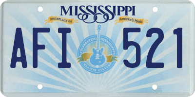MS license plate AFI521