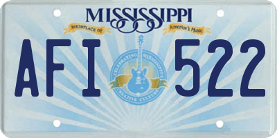 MS license plate AFI522