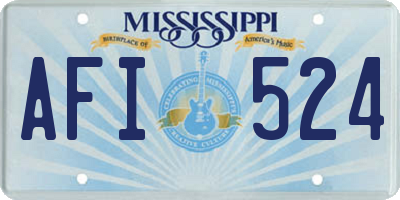 MS license plate AFI524