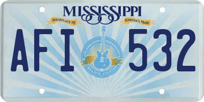 MS license plate AFI532