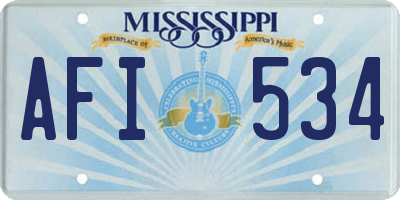 MS license plate AFI534