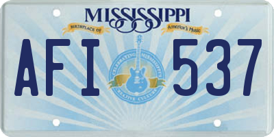 MS license plate AFI537