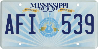 MS license plate AFI539