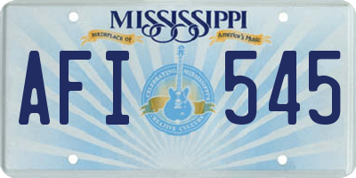 MS license plate AFI545