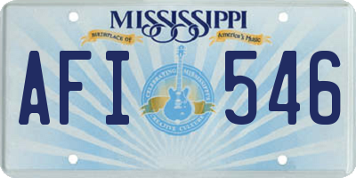MS license plate AFI546
