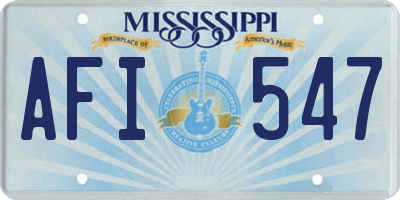 MS license plate AFI547