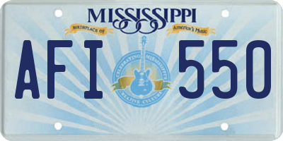 MS license plate AFI550