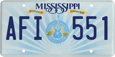 MS license plate AFI551